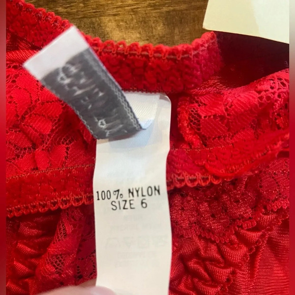 ASHLEY TAYLOR Vintage 80s 90s Red Lingerie Set Two Piece Size Medium 6 USA Made - Picture 9 of 16